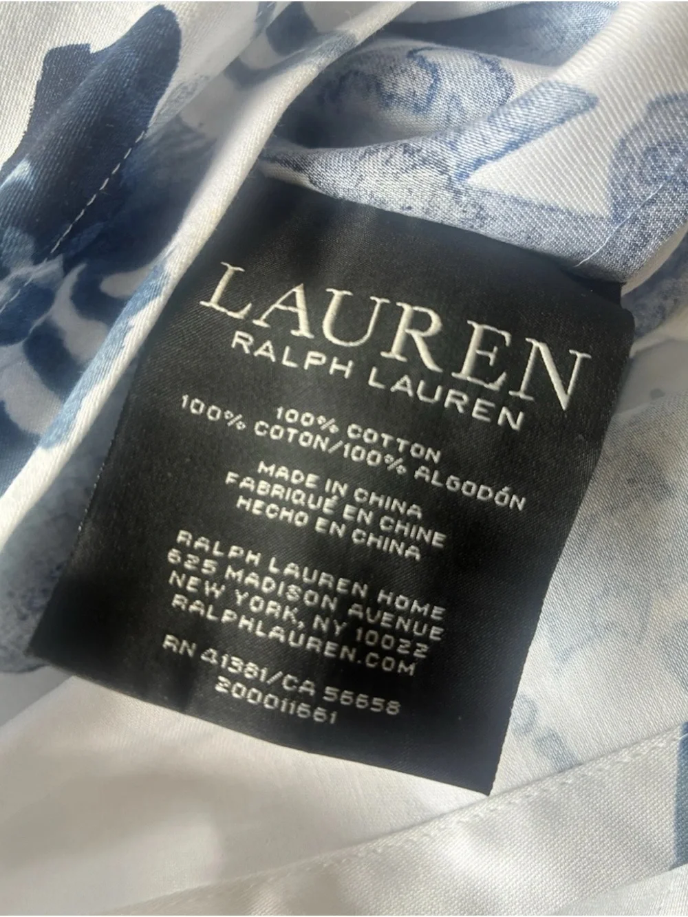 Lauren Ralph Lauren Flora Blue Watercolor Floral Duvet Set Queen